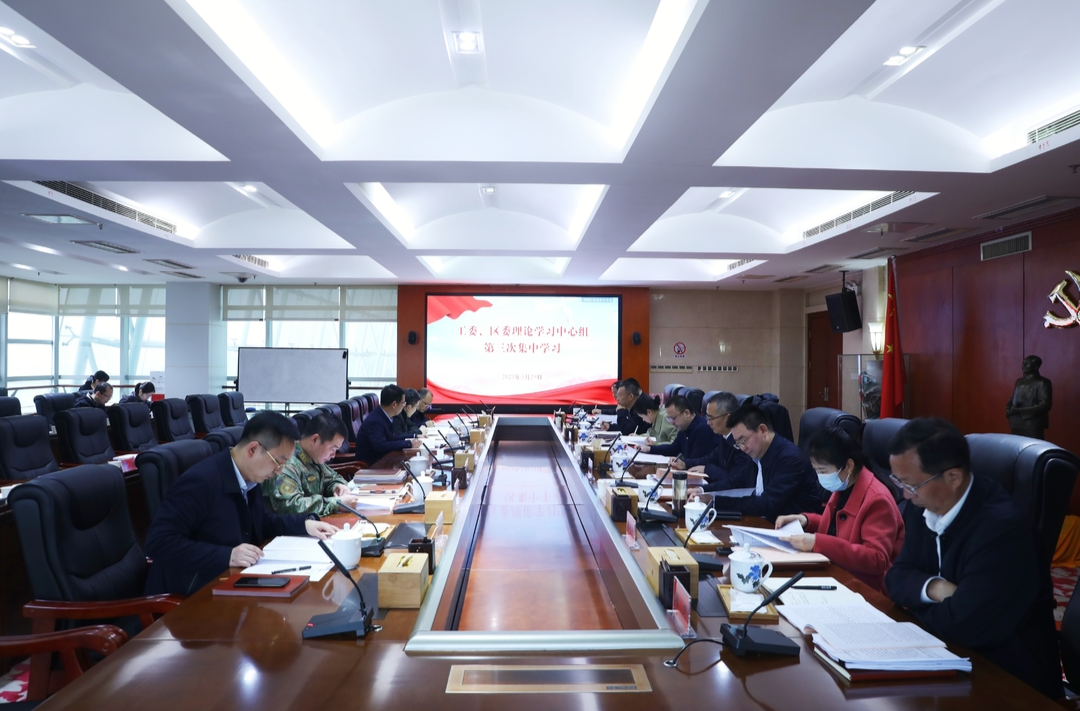 工委、区委理论学习中心组第三次集中学习