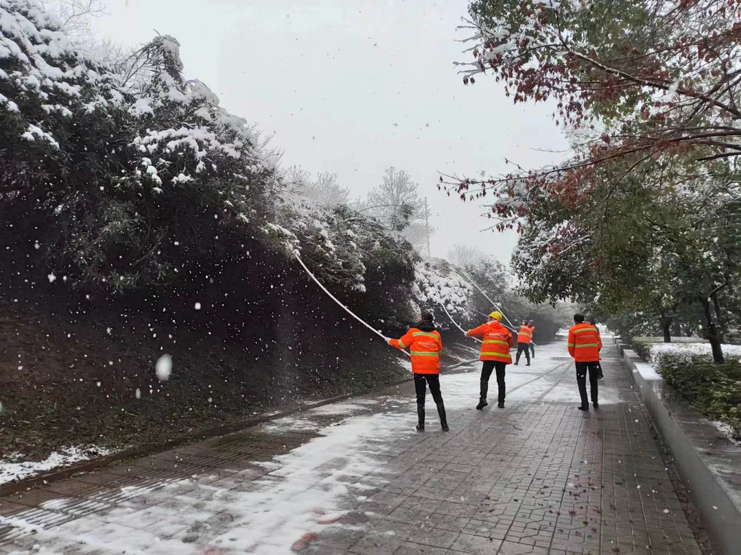 排隐患，保安全！天元城管园林中心开展城区大雪应急行动